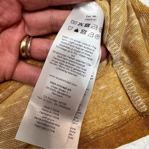 NWT😍SOYA Concept White Yellow Ombre Short Sleeve T-Shirt Size L - Picture 8 of 10